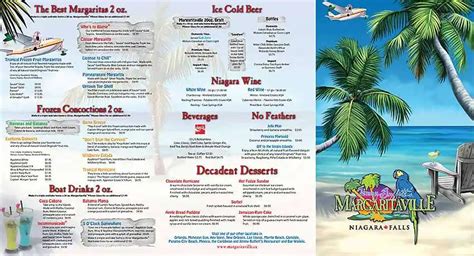 jimmy buffett margaritaville menu.